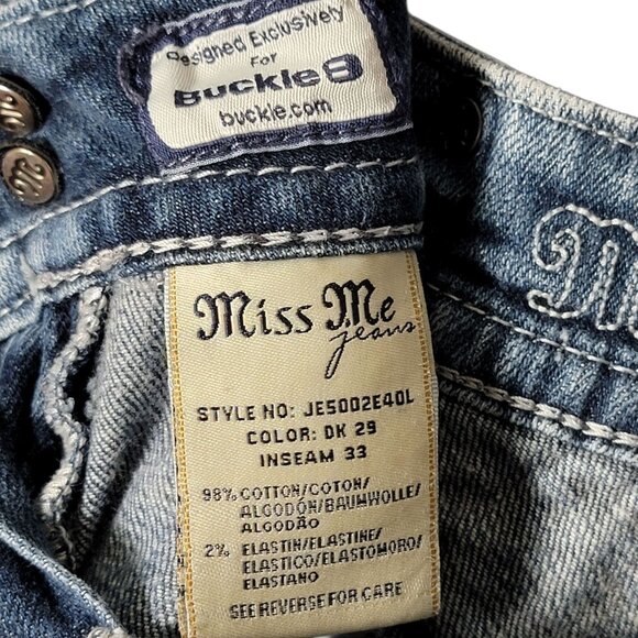 Miss Me Womens Y2K Easy Boot Distressed Low Rise Leopard Print Jeans Size 29 - Picture 10 of 11